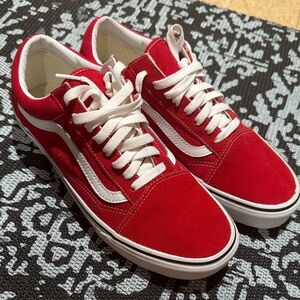Vans Old Skool Red & White Low